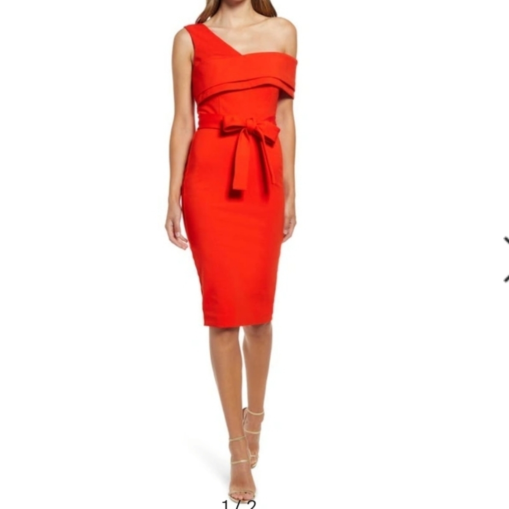 LAVISH ALICE ORANGE STRETCH ORAGAMI DRESS SZ 4